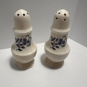 Vintage White‎ And Blue Floral Salt And Pepper Shakers